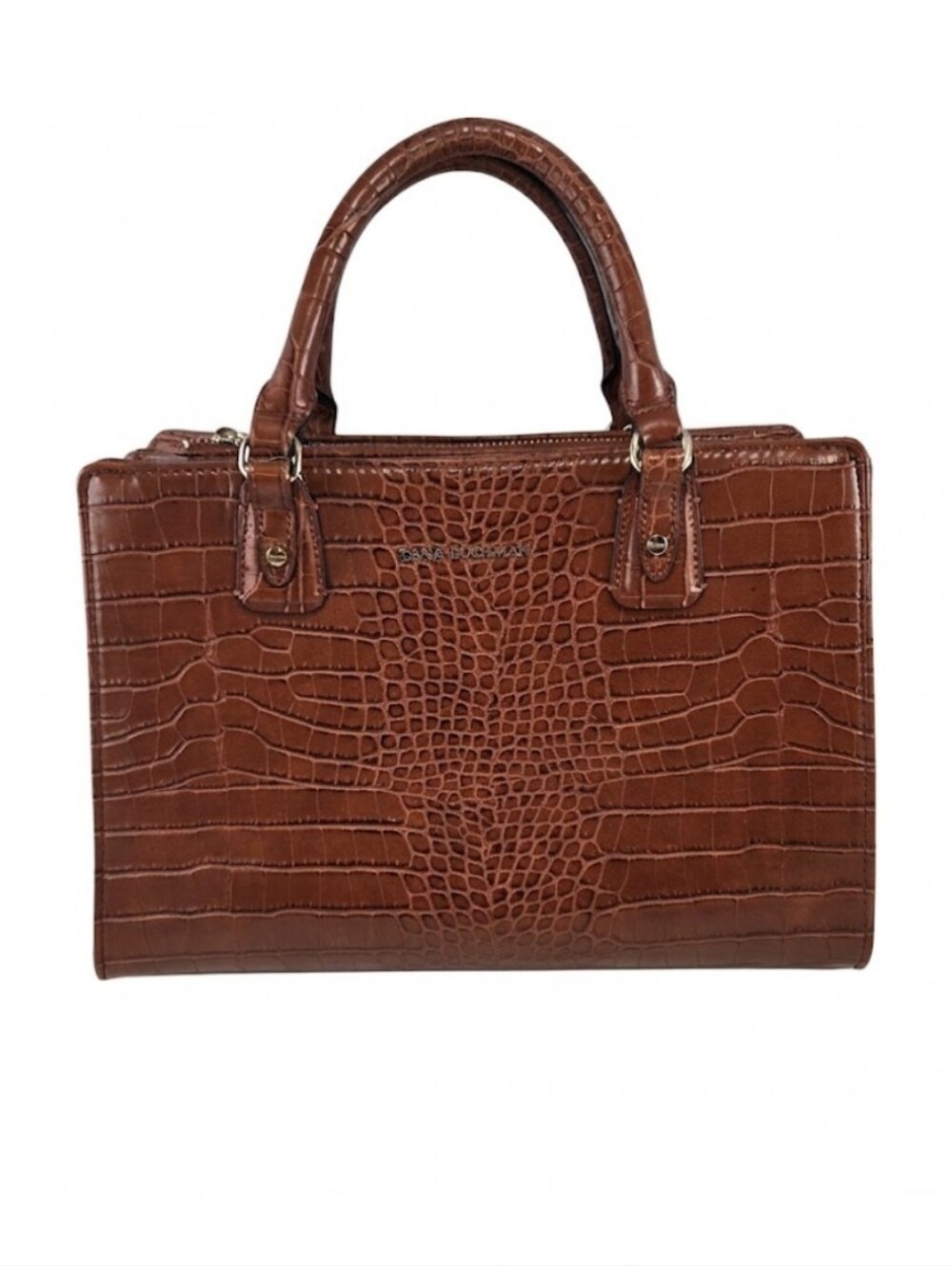 Dana Buchman Brown Faux Croc Satchel Bag